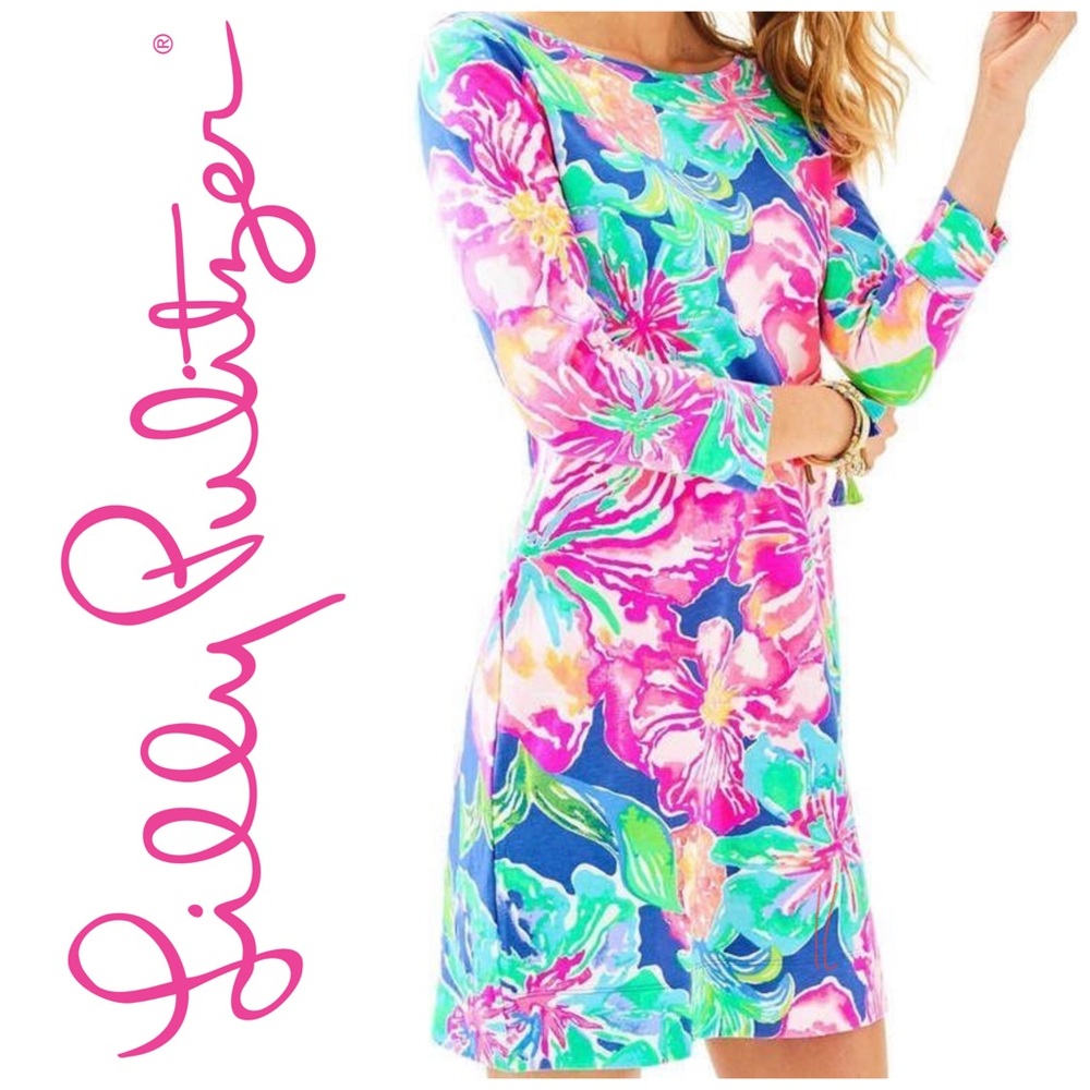 LILLY PULITZER *NWOT* Marlowe Dress Beckon Blue Jungle Utopia XXS Style# 97181